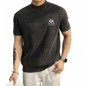 T-shirt à manches courtes en tricot pour homme GYM ACTIVE ENTERPRISES Acis Wash, coupe ample, épaules tombantes, coupe carrée, impression personnalisée - Product Image 1