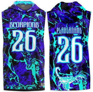 Camiseta de baloncesto personalizada para niños de los Panthers, número 26, azul, naranja, negro, ropa deportiva de poliéster 20 - Product Image 6