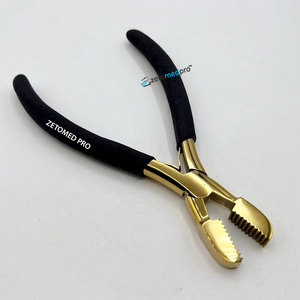 Stainless Steel <b>Bead</b> Crusher Pliers for Hair <b>Extensions</b> Custom Logo Handheld Micro Nano Rings Crusher Black Gold Plier - Product Image 1