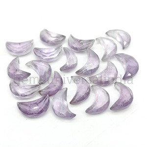 Pierre précieuse en améthyste rose naturelle en forme de croissant de lune, 12 mm, facettée, sculptée à la main, prix de gros pour la fabrication de bijoux - Product Image 2