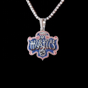 Collar con Colgante Mystics, Plata 925, Chapado en Oro de 18K, Cadena de Moissanita, Joyería de Lujo Unisex Estilo Hiphop - Product Image 1