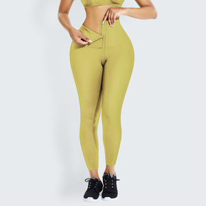 Hot Selling Cheap Price Solid Mid Waist 2 Piece Yoga Set for Women Workout Fitness Polyester/Cotton Leggings - Product Image 6