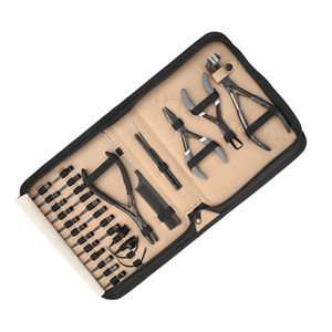 Kit d'outils professionnels pour extensions de cheveux de salon, pince à presser noire, pince à sertir pour perles, ensemble de crochets et boucles, pinces pour extensions de cheveux - Product Image 1