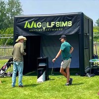 Cage de golf gonflable portable, simulateur de parcours, abri de type tente pop-up pour l'entraînement au golf en extérieur et en intérieur et l'ombrage