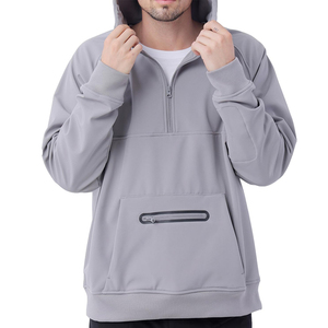 Sweat à capuche respirant en polaire blanc de haute qualité pour homme, imprimé signature, design décontracté avec fermeture éclair, faible MOQ, 100 % coton pour l'hiver - Product Image 1