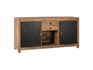 Aparador de Madera de Mango Sólido de Estilo Contemporáneo para Sala de Estar y Comedor, Estilo Industrial Clásico, con 2 Puertas de Hierro - Product Image 3