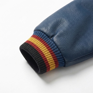 Chaqueta Bomber Varsity Azul y Roja |   Chaqueta Letterman con Bordado de Tigre |   Chaqueta bomber de cuero extragrande |   Fabricante OEM Personalizado - Product Image 6