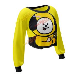 Sudadera Corta de Mujer, Personalizada, 100% Algodón, Tejido a Cuadros, de Felpa, Manga Larga, Antibolitas, Transpirable y de Secado Rápido - Product Image 3