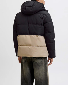 <b>Men's</b> Puffer Jacket-Bright High Contrast Winter Coat-Canvas Stand Collar Front Lightweight Breathable Training Outerwear <b>Set</b> - Product Image 2