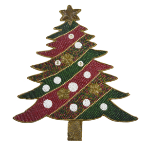 Buy <b>Christmas</b> Festive Made Beaded <b>Placemat</b> Multiple Colored Beads Home Decor <b>Coaster</b> Mat <b>and</b> Pads - Product Image 1