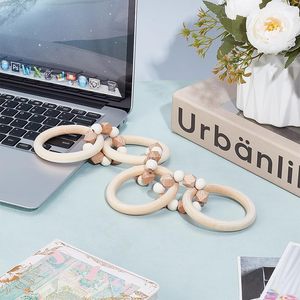 Wood <b>Chain</b> Wooden Decorative Rustic Style <b>Chain</b> Decor Natural Link Decor with Beads for Home Book Shelf Farmhouse Boho Coffee - Product Image 3