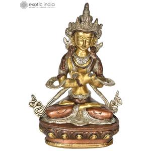 8 pouces divinité bouddhiste tibétaine Vajradhara Statue Sculpture en laiton faite à la main pour les cadeaux Fabriqué en Inde - Product Image 2