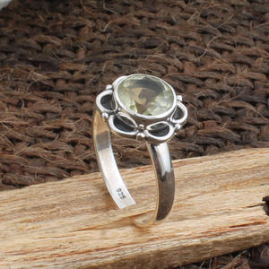 Anillo de Plata de Ley con Citrino Engastado en Bisel, Gema de Nacimiento de Noviembre, Joyería de Declaración para Boda de Mujer, Regalo - Product Image 2