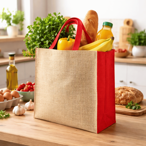 Nouveauté : Sac de courses en jute personnalisé à 4 plis, réutilisable, promotionnel, écologique, pliable, pour un usage quotidien - Product Image 1