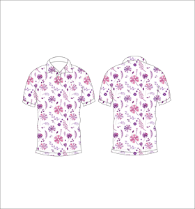 Custom <b>White</b> Purple Floral Print <b>Polo</b> Shirt Short Sleeve Breathable Casual Golf Uniform T Shirt for Men - Product Image 6
