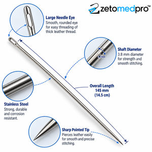 Aguja de Coser para Cuero, Costura, Alfarería y Reparación ZetomedPro - Product Image 2