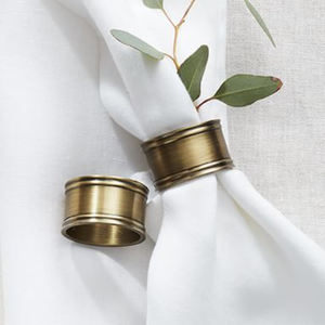 Luxury Modern Brass Napkin Rings Set with Gold Etched Design Eco-Friendly Customizable Width & Shape for Wedding Table Decor - Product Image 5