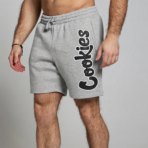 For Men's Gray <b>Nylon</b>/Spandex Solid Eco-Friendly <b>Shorts</b> with Drawstring Waist Casual Style - Product Image 1