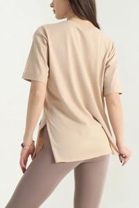 Camiseta de Manga Corta con Cuello Redondo y Bolsillos Forrados para Mujer, Camiseta Larga de Alta Calidad para Mujer, Camiseta Personalizada para Mujer - Product Image 5