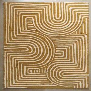 Tapis géométriques contemporains, design abstrait moderne, tapis tufté à la main, motif jaune crème, salon, chambre à coucher, décoration intérieure - Product Image 6