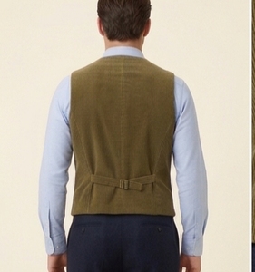 Men's Corduroy <b>Vest</b> Mandarin Collar Button Closure Full <b>Sleeve</b> - Product Image 5