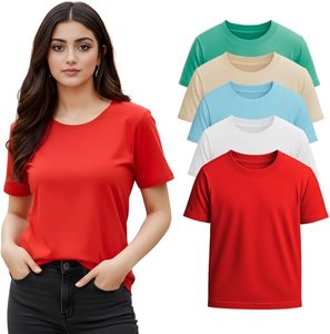 T-shirt surdimensionné à manches courtes et col rond pour femme, 100% coton, qualité supérieure, éco-responsable, streetwear tendance, OEM personnalisé - Product Image 2