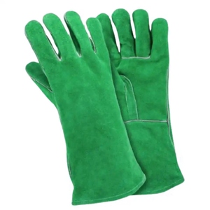 Gants en cuir de vachette fendu anti-chaleur et anti-flamme de qualité supérieure, vêtements de sécurité réfléchissants pour la protection des mains en cas d'incendie - Product Image 4
