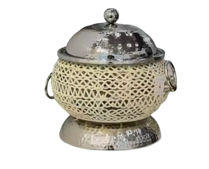 Meilleures ventes 2 pièces perlées en métal marmite or et argent pour le service et l'affichage de table de mariage et de fête élégants - Product Image 6