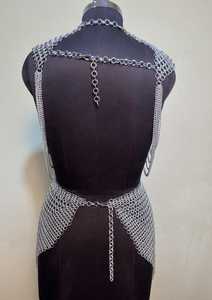 <b>Silver</b> Mild Steel Chainmail Collar & <b>Skirt</b> Body Jewelry Set - Product Image 5