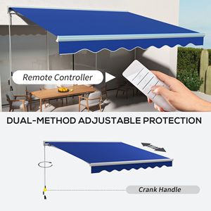 Toldo Motorizado Azul para Patio con Iluminación LED de 13x10, Resistente al Viento, Fácil de Operar, para Terrazas - Product Image 5