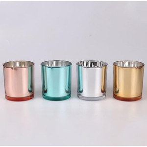 Mini Shiny Luxury <b>Glass</b> <b>Candlestick</b> Holder Lid Elegant Metallic Finish Handmade Empty Vessel for Soy Wax Candle Making Home - Product Image 1