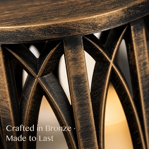 Lanterne marocaine de style farmhouse avec finition en bois rustique, porte-bougie en verre pour table, étagère et décoration de jardin - Product Image 5