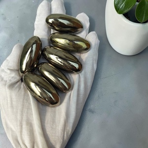 Pyrite Premium Shiva Lingam Faite à la Main, Cristal de Guérison Ovale Feng Shui pour l'Attraction de la Richesse, la Méditation et les Cadeaux d'Affaires - Product Image 4