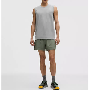 <b>Men's</b> Sleeveless Tank Top Printed Stand Collar Washed Embroidery Knitted Breathable Sporty Fit Gray Workout <b>Vest</b> for Gym Running - Product Image 1