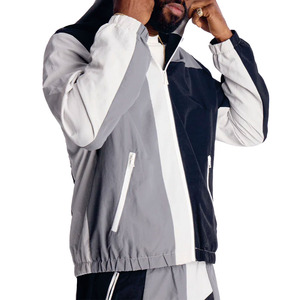 เสื้อแจ็คเก็ตกันลมผู้ชายแบบมีฮู้ด น้ำหนักเบา สีสันตัดกัน เสื้อคลุมกีฬาแบบสั่งทำพิเศษ ผ้าไนลอน กันลม ผลิตโดยผู้ผลิต OEM ในสหรัฐอเมริกา - Product Image 6
