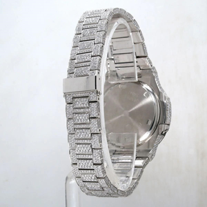 นาฬิกาข้อมือสแตนเลสสตีลหรูหราประดับเพชร VVS มอยส์ซาไนต์ทรงสี่เหลี่ยม รุ่นลิมิเต็ดอิดิชั่น พร้อมเพชรเจียระไนแบบบริลเลียนท์คัท สำหรับขายส่ง - Product Image 3