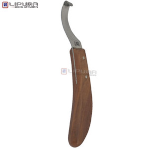 LIPUMA Couteau à double tranchant pour sabots 22cm, réutilisable, pour la coupe des sabots, manche en bois, pour chevaux, lapins et bétail - Product Image 4