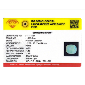 Natural Rough Opal Loose Gemstone 8.65 Ct Certified Wholesale 20mm - Product Image 4