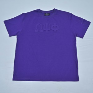 T-shirt pour homme à manches courtes, col rond, violet, avec motif de blason en relief, coupe classique, jersey tricoté, 100% coton, écologique, neuf - Product Image 5