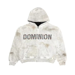 Sudadera con Capucha Personalizada con Pedrería para Hombre, 100% Algodón, Sudadera con Letras de Pedrería, Sudadera Negra Unisex - Product Image 4