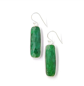 Boucles d'oreilles longues en onyx vert naturel, 8,4 grammes, pour femmes, bijoux délicats en argent 925, pour mariage et soirée - Product Image 3