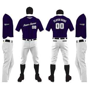 Fabricante de Ropa Deportiva Personalizada, Conjunto de Camiseta de Béisbol para Hombre, Pantalones de Béisbol, Manga Corta, Cuello en V, Poliéster que Absorbe la Humedad, Talla Adulto - Product Image 3