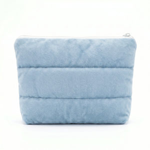 Quilted Polyester Fashion Zipper Closure Cosmetic Bag Clutch Flat-mouthed Customizable with Logo - Product Image 4