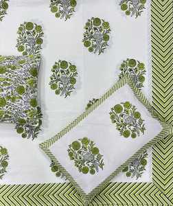 Pure Cotton Bedsheet with Boho Quilt Hand Block Motif Print Soft <b>Bed</b> Cover <b>for</b> Home Decor Available King <b>Double</b> - Product Image 4
