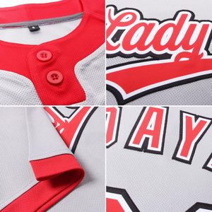 Maillots de baseball pour jeunes à rayures, personnalisables, à manches courtes, avec deux boutons, nom et numéro personnalisés brodés - Product Image 3