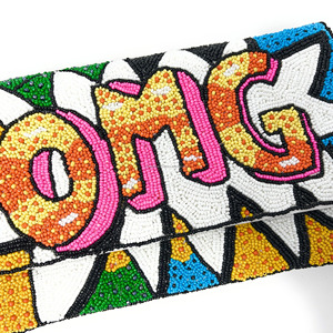 Bolso de Mano con Cuentas de Diseño OMG Comic Pop, Bolso de Mano Plegable y Duradero con Lentejuelas Coloridas, Bolso de Mano con Cadena de Cuentas, Portátil y Antirrobo - Product Image 6