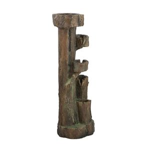 Fuente de Agua Decorativa Rústica de 5 Niveles para Interiores/Exteriores, 11x13.4x31.5, con Luz y Bomba, para Hogar o Jardín - Product Image 4