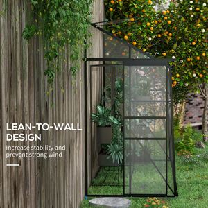 <span class=keywords><strong>Serre</strong></span> de jardin autoportante 8 x 4 en polycarbonate avec toit en <span class=keywords><strong>aluminium</strong></span>, gouttière et fond noir - Product Image 5