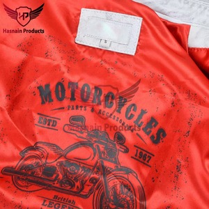 Chaqueta de Cuero Genuino Blanca para Hombre con Rayas Rojas y Negras, Estilo Motero, de Piel de Vacuno, con Efecto Desgastado, Estilo Cafe Racer, Personalizada, Cálida para Invierno - Product Image 3