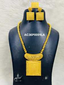 One Gram 24K Gold Plated Brass Pendant Necklace with Imitation Pearl Trendy Women's Jewelry - Product Image 2